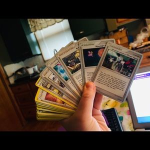 Trainer Pokémon card stack!